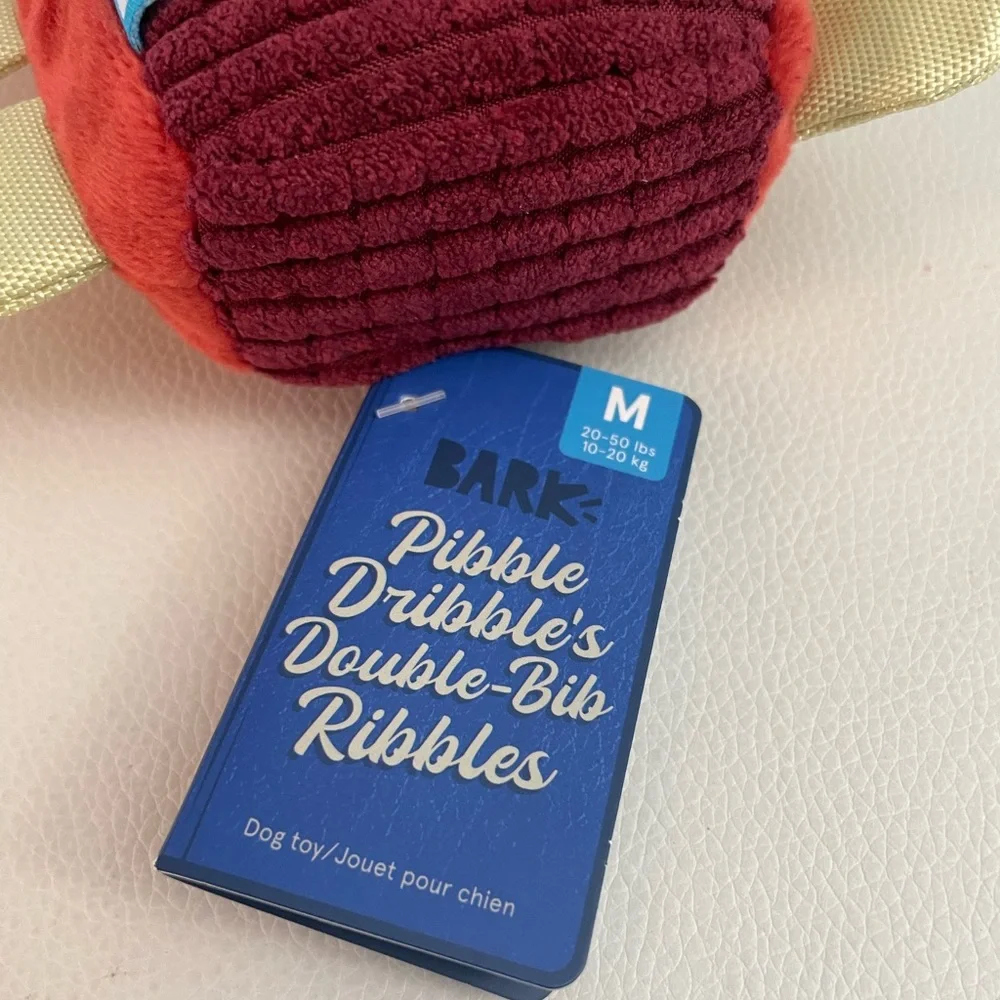 NWT Bark Pibble Dribble’s Double Bib Ribbles toy